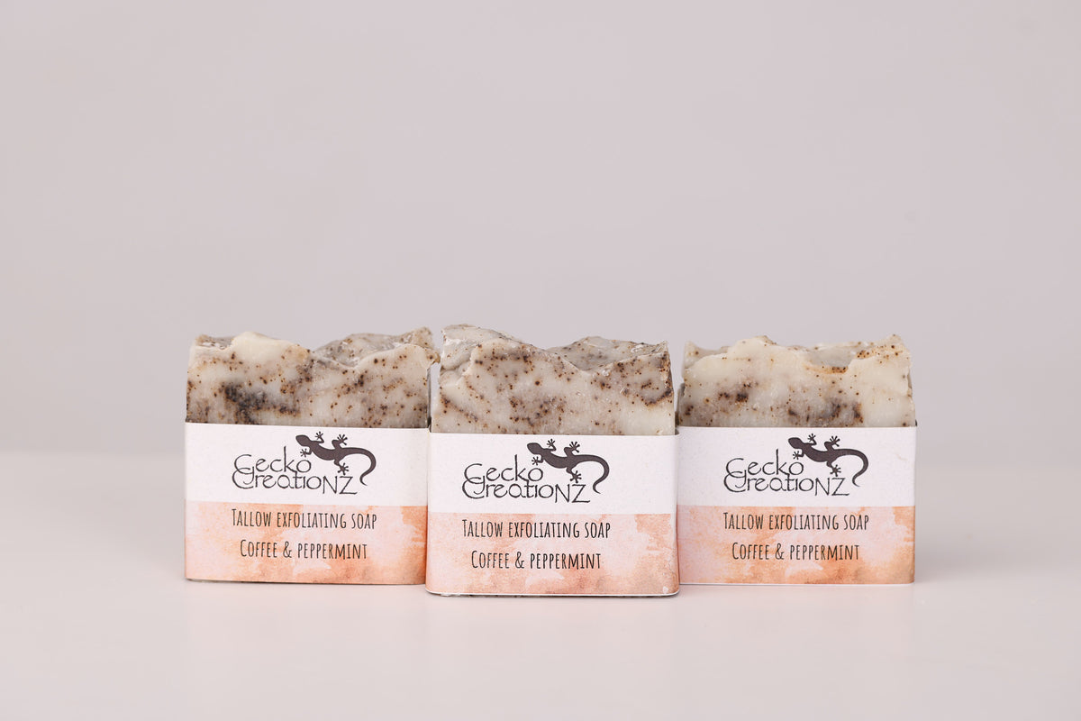 Tallow Exfoliating Soap – Coffee & Peppermint