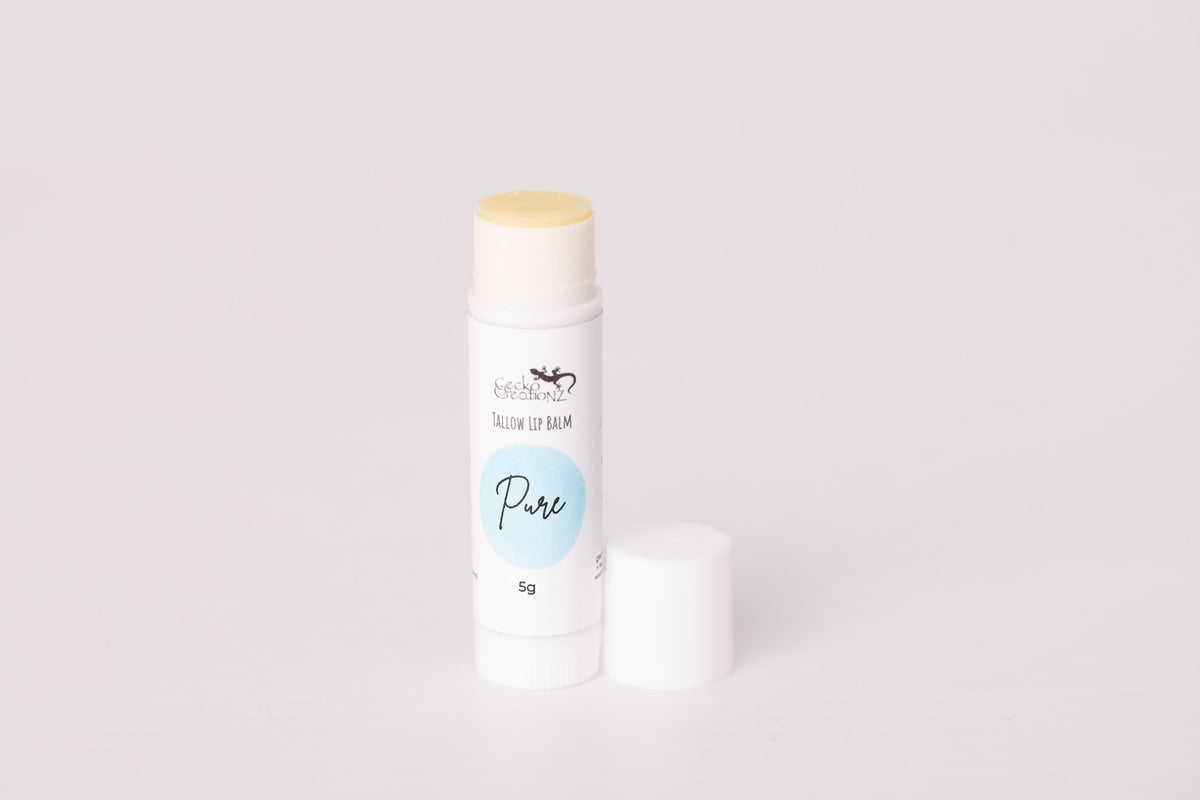 Pure tallow lip balm