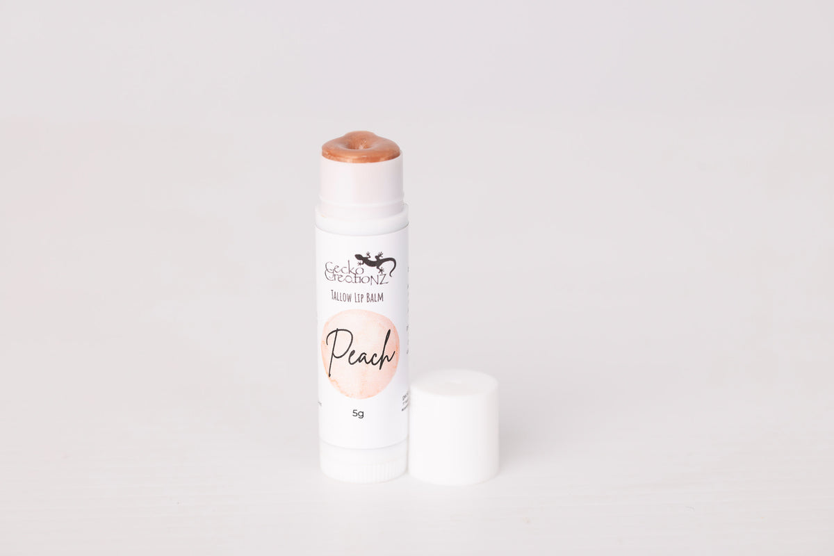 Peach tallow lip balm