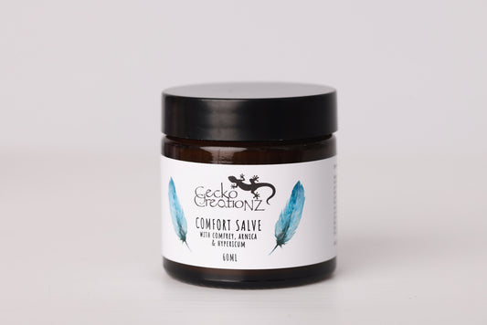 Comfort salve with comfrey, arnica and hypericum