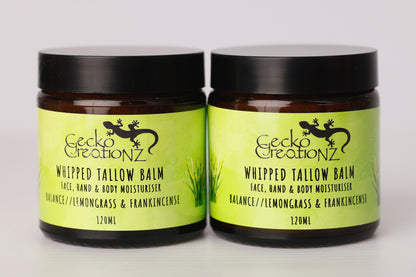 Balance Lemongrass & Frankincense whipped tallow balm, two jars