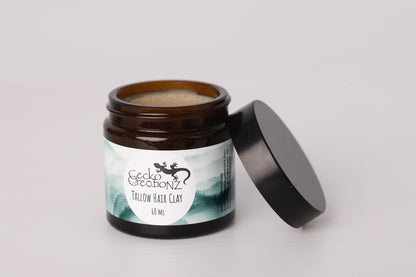 Tallow hair clay, open jar