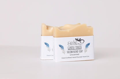 Gentle Touch unscented tallow blend soap, two bars