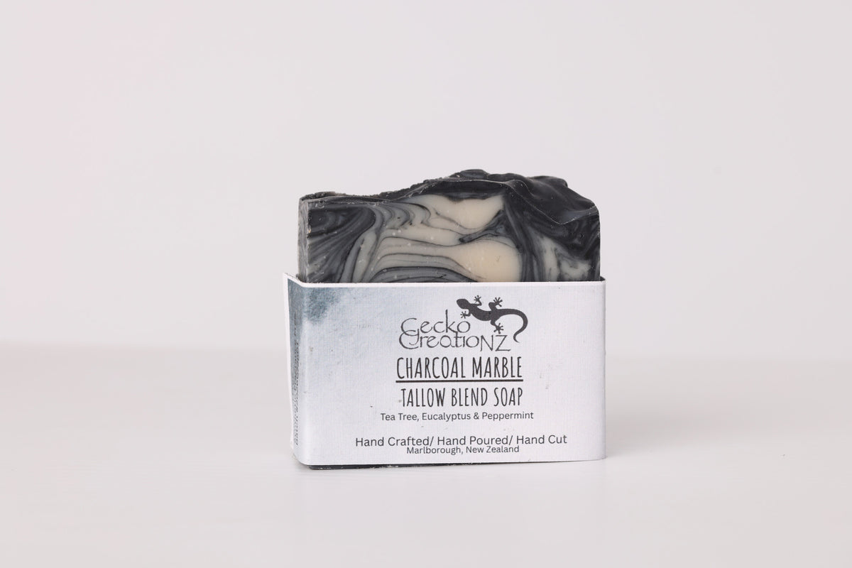 Tallow Blend Soap – Charcoal Marble