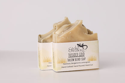 Tussock Gold tallow blend soap, two bars
