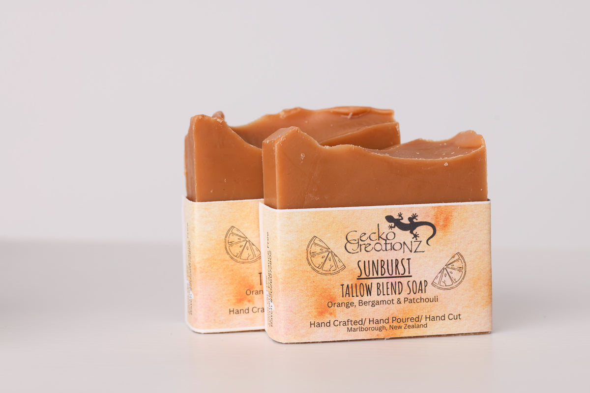 Sunburst tallow blend soap, two bars