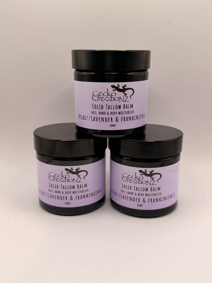 Solid Tallow Balm - Relax// Lavender & Frankincense