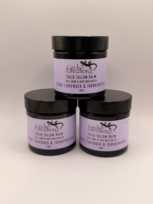 Solid Tallow Balm - Relax// Lavender & Frankincense