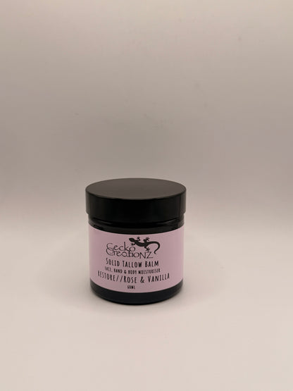 Solid Tallow Balm - Restore// Rose & Vanilla